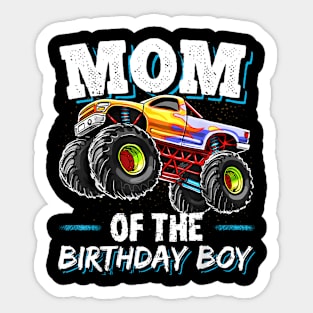 Mom Of The Birthday Boy Monster Truck Birthday Novelty Sticker